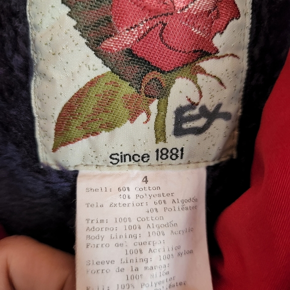 Rothschild 💜 Vintage Red Dress Coat Jacket Pleated Plaid Faux Fur Lined Girls 4 - Picture 10 of 11